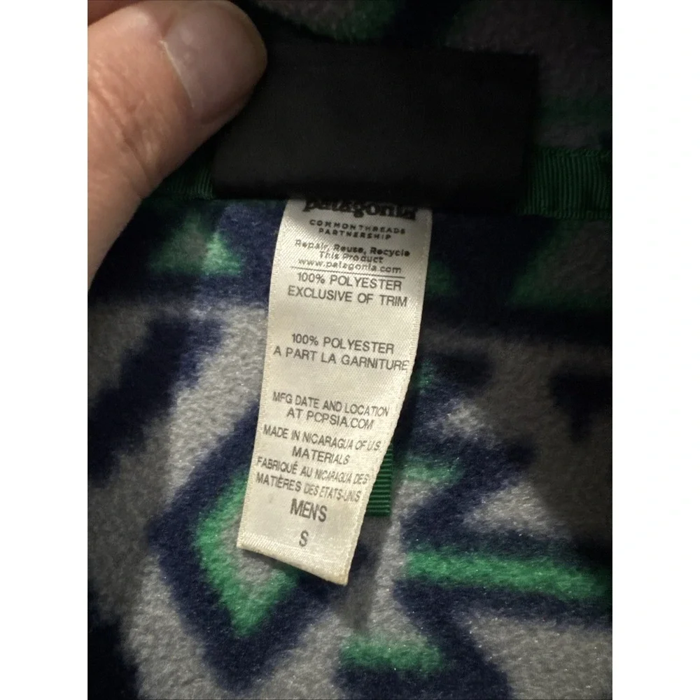 Vintage Patagonia Synchilla Montana Siete Snap-T Fleece Pullover Aztec Men Sz S